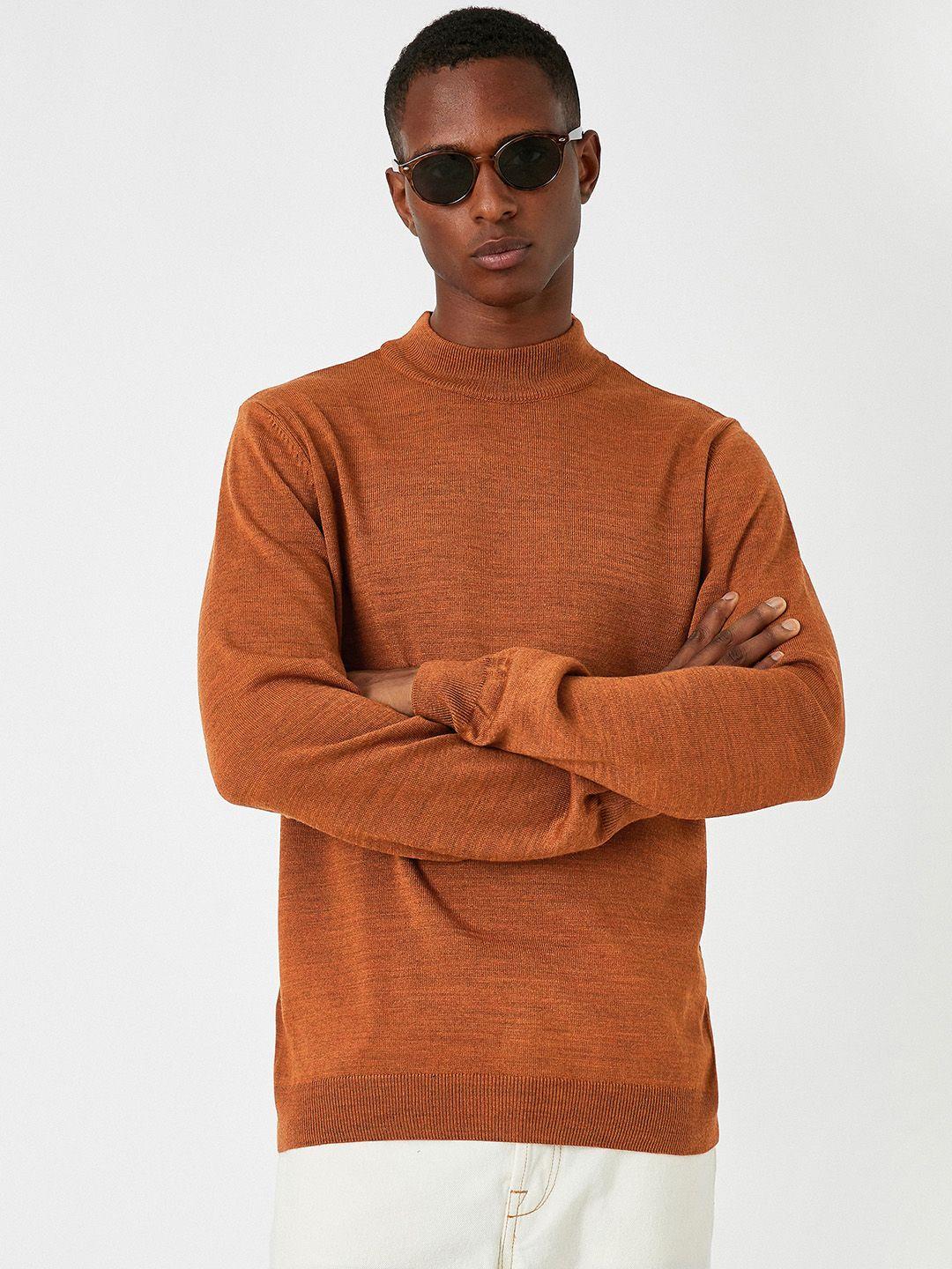 koton men brown solid pullover