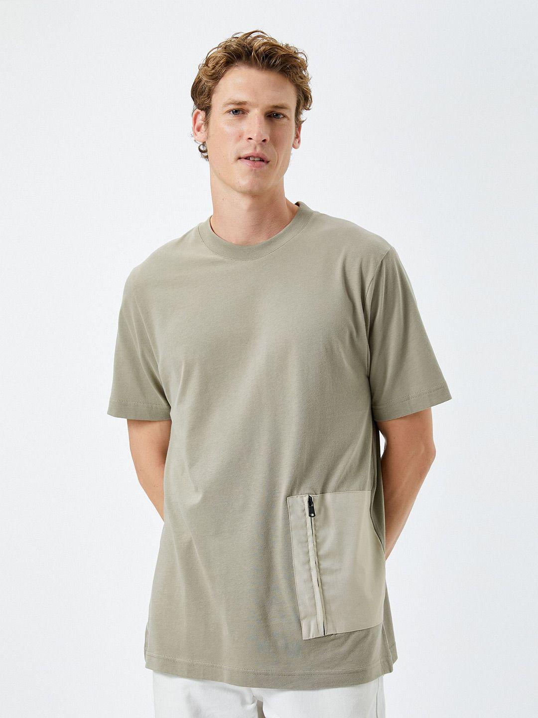 koton men khaki t-shirt