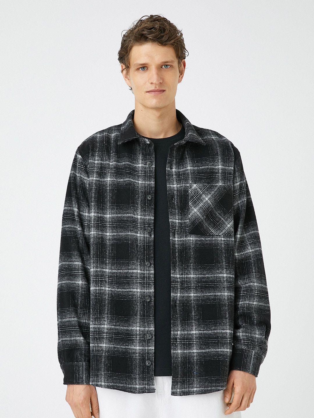 koton men tartan checks opaque checked casual shirt