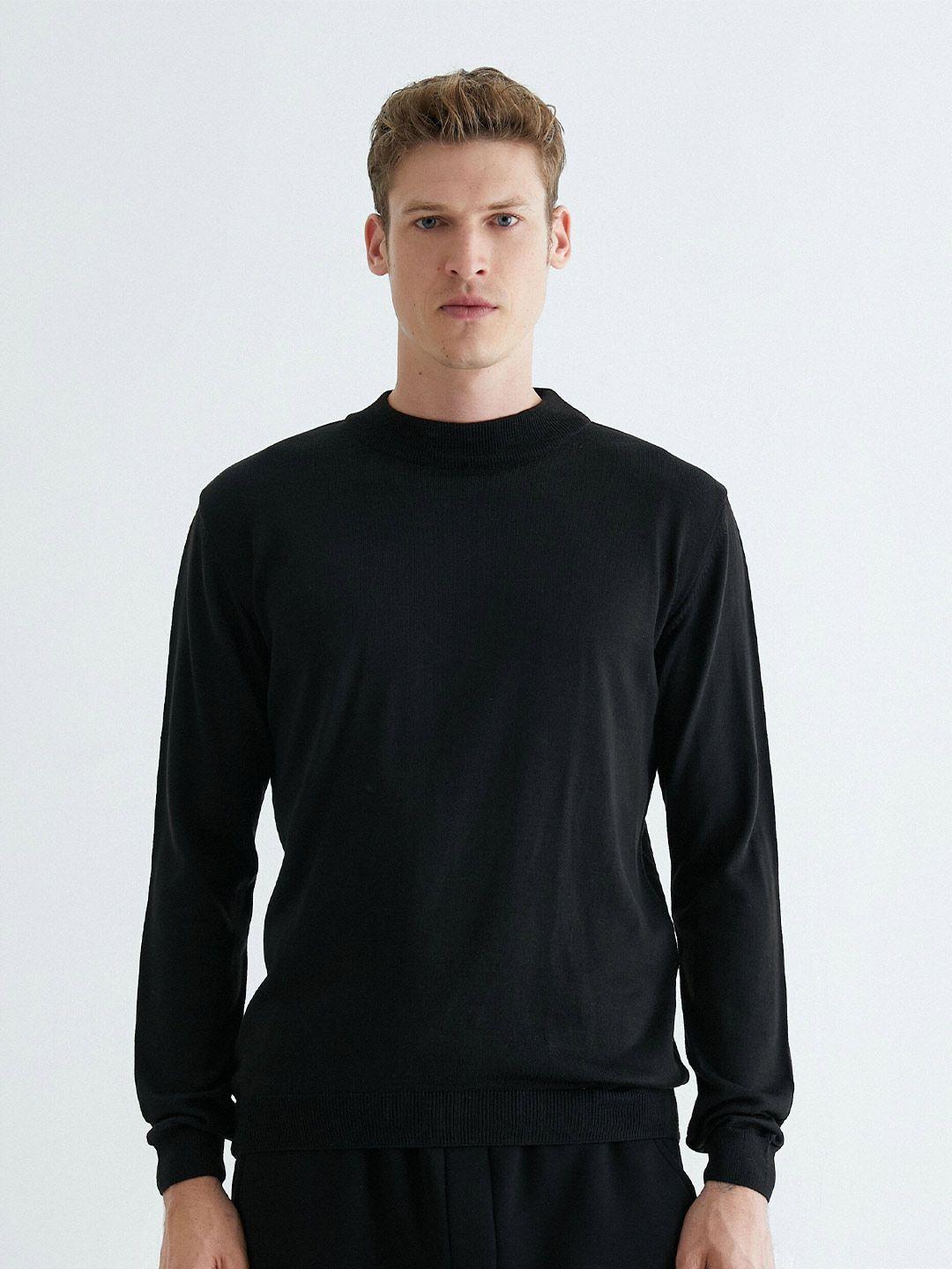 koton mock neck ribbed pullover