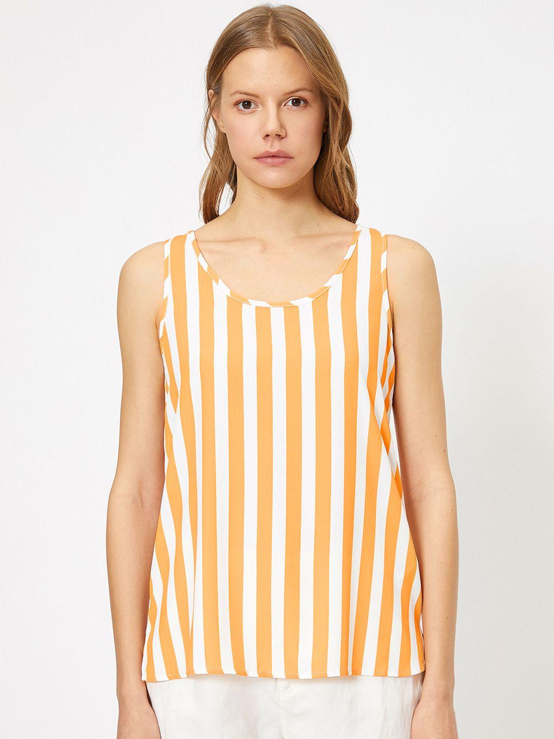 koton mustard yellow & white striped top