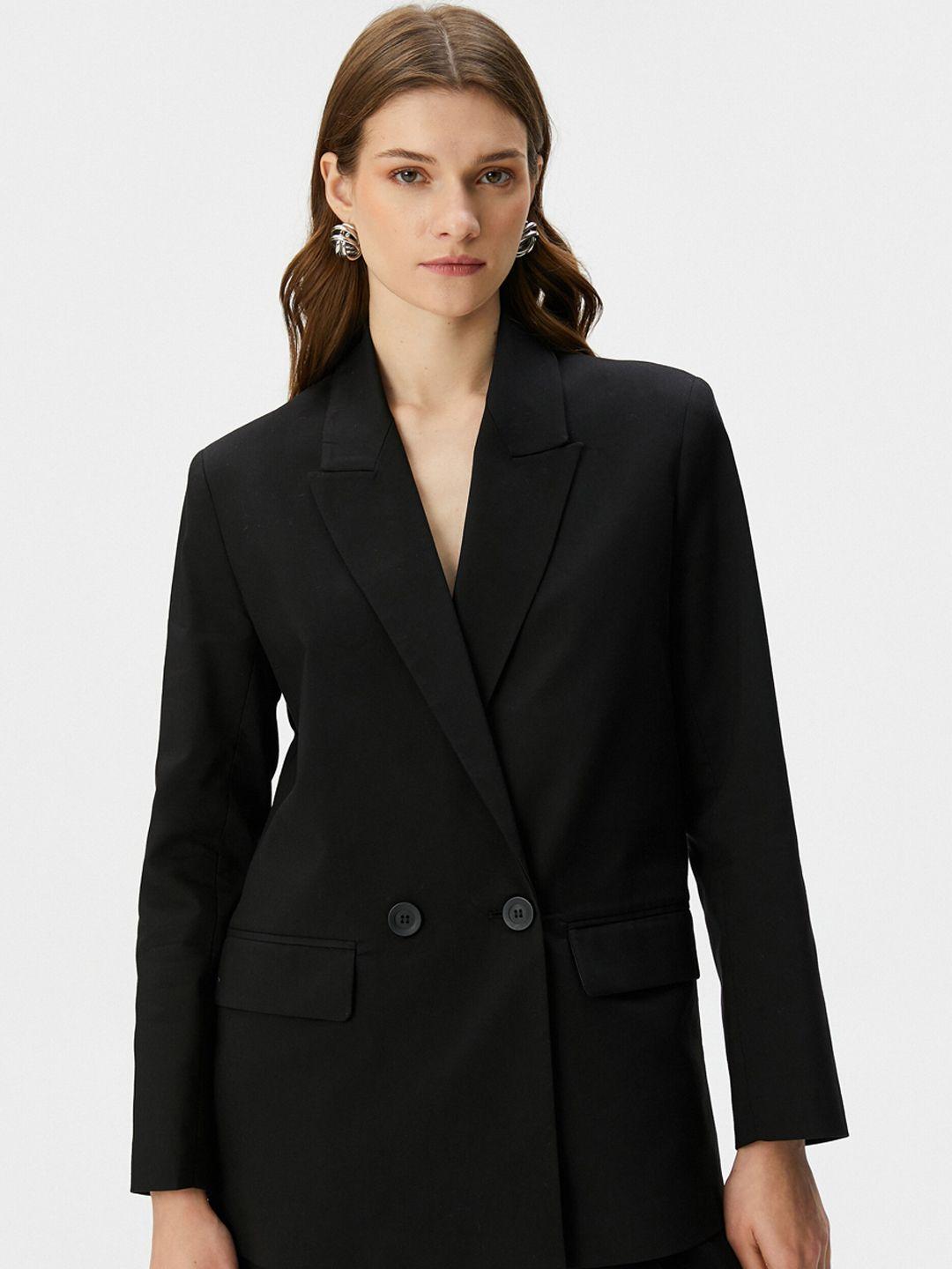 koton notched lapel double breasted blazer