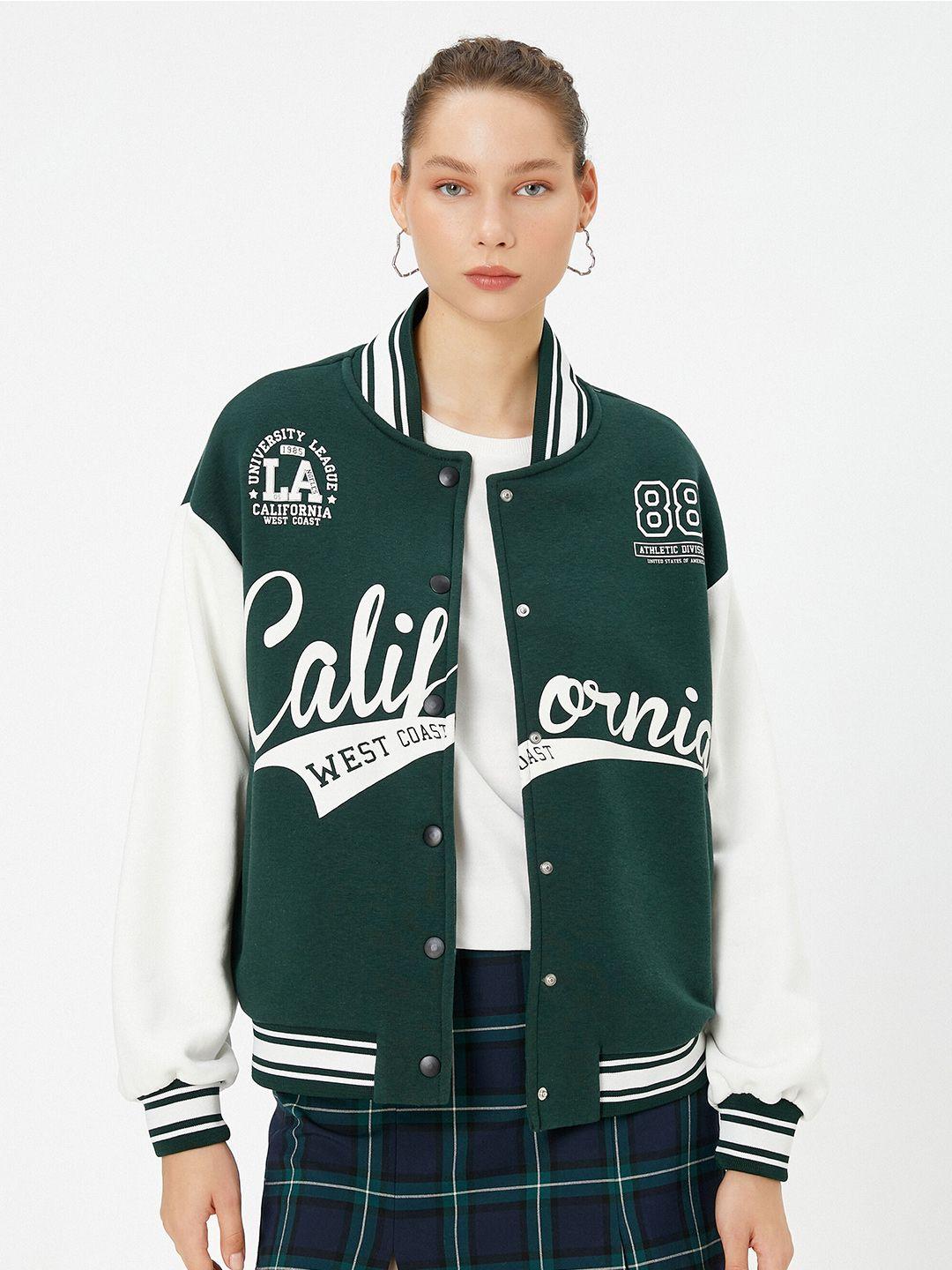 koton printed varsity jacket