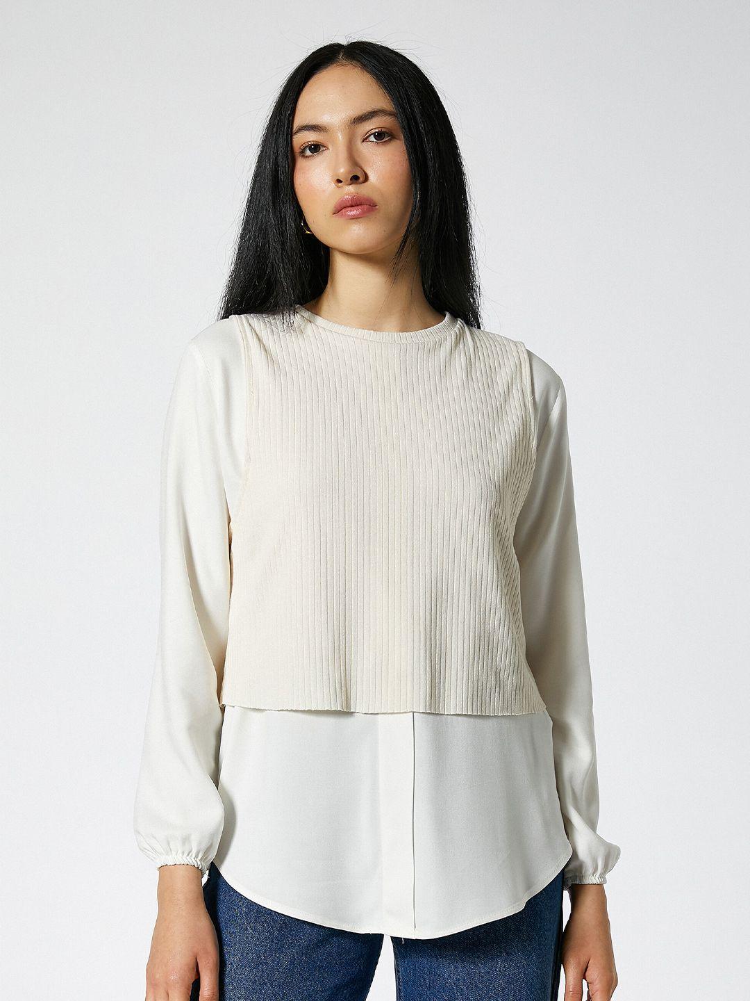 koton ribbed crop pullover sweater