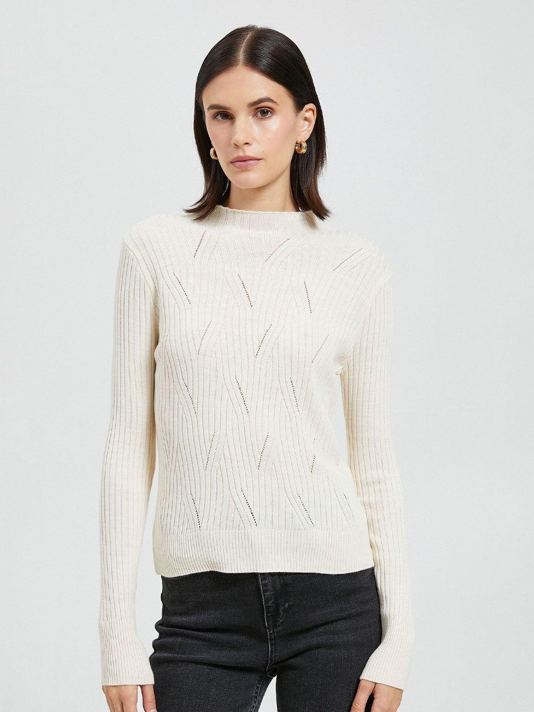 koton ribbed turtle neck acrylic pullover sweater