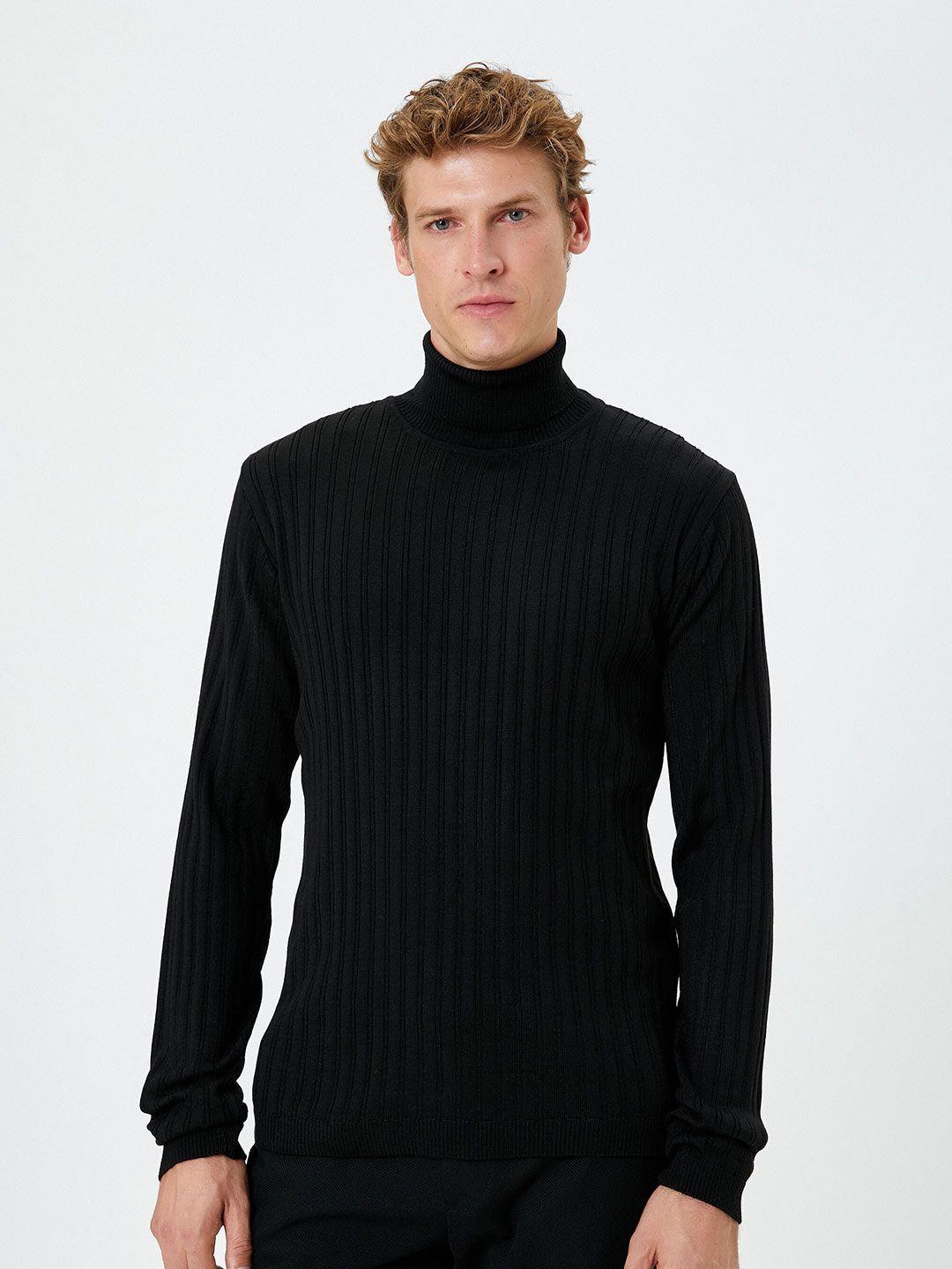 koton ribbed turtle neck pullover acrylic woollen sweater
