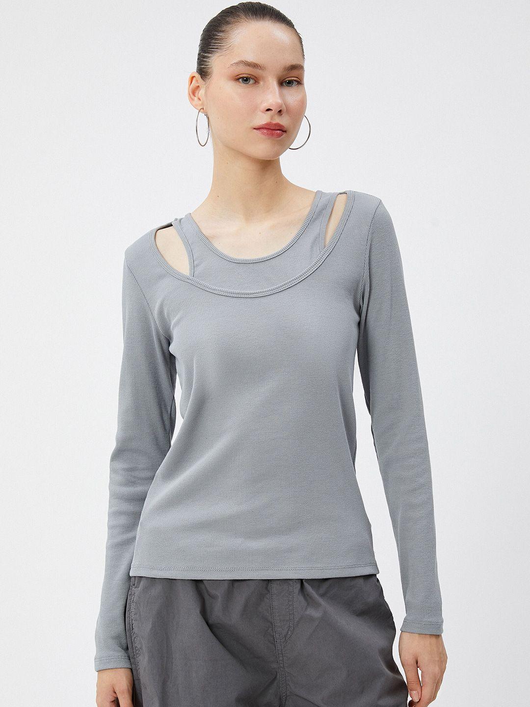 koton round neck long sleeves t-shirt