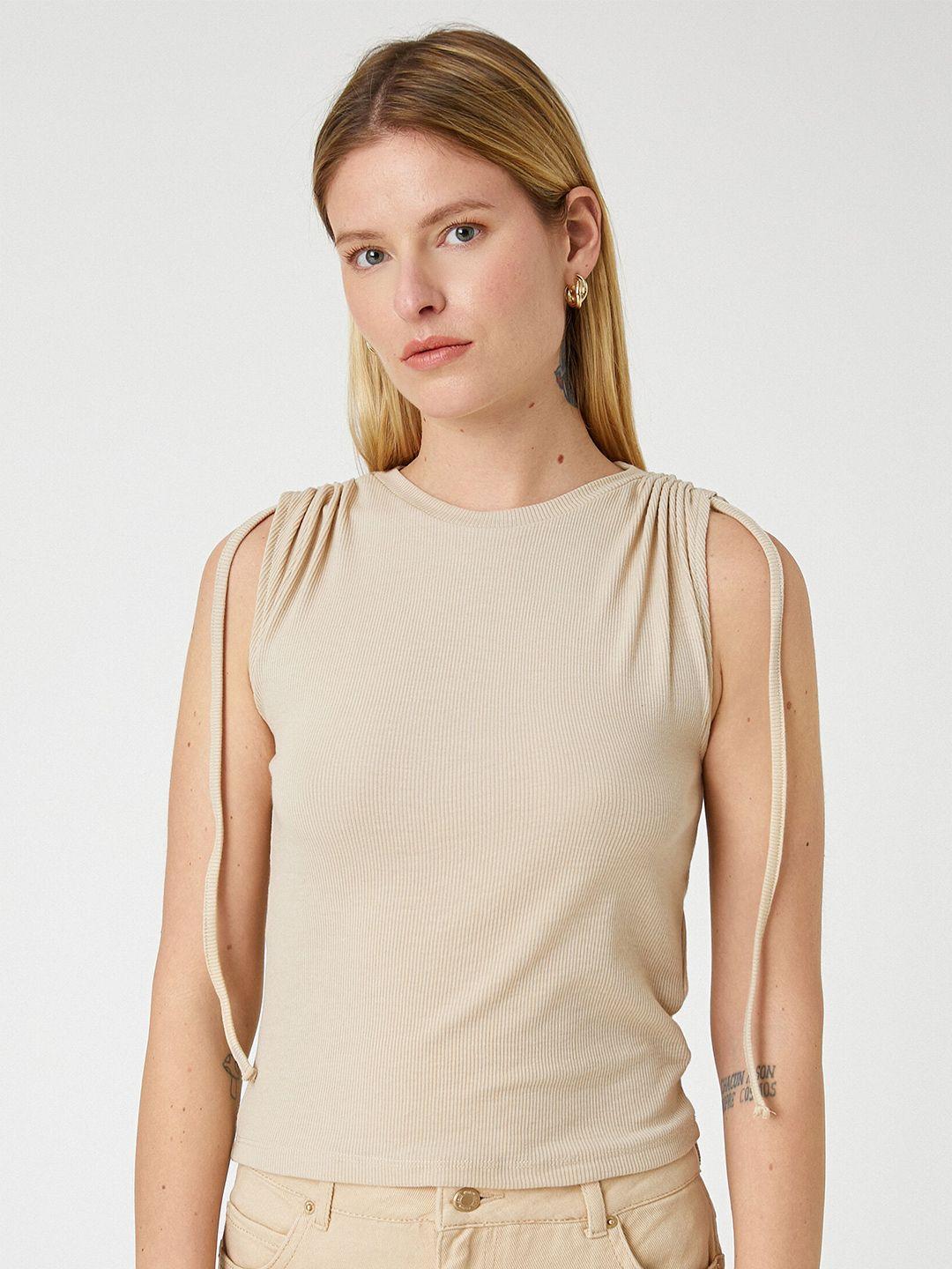 koton round neck sleeveless t-shirt