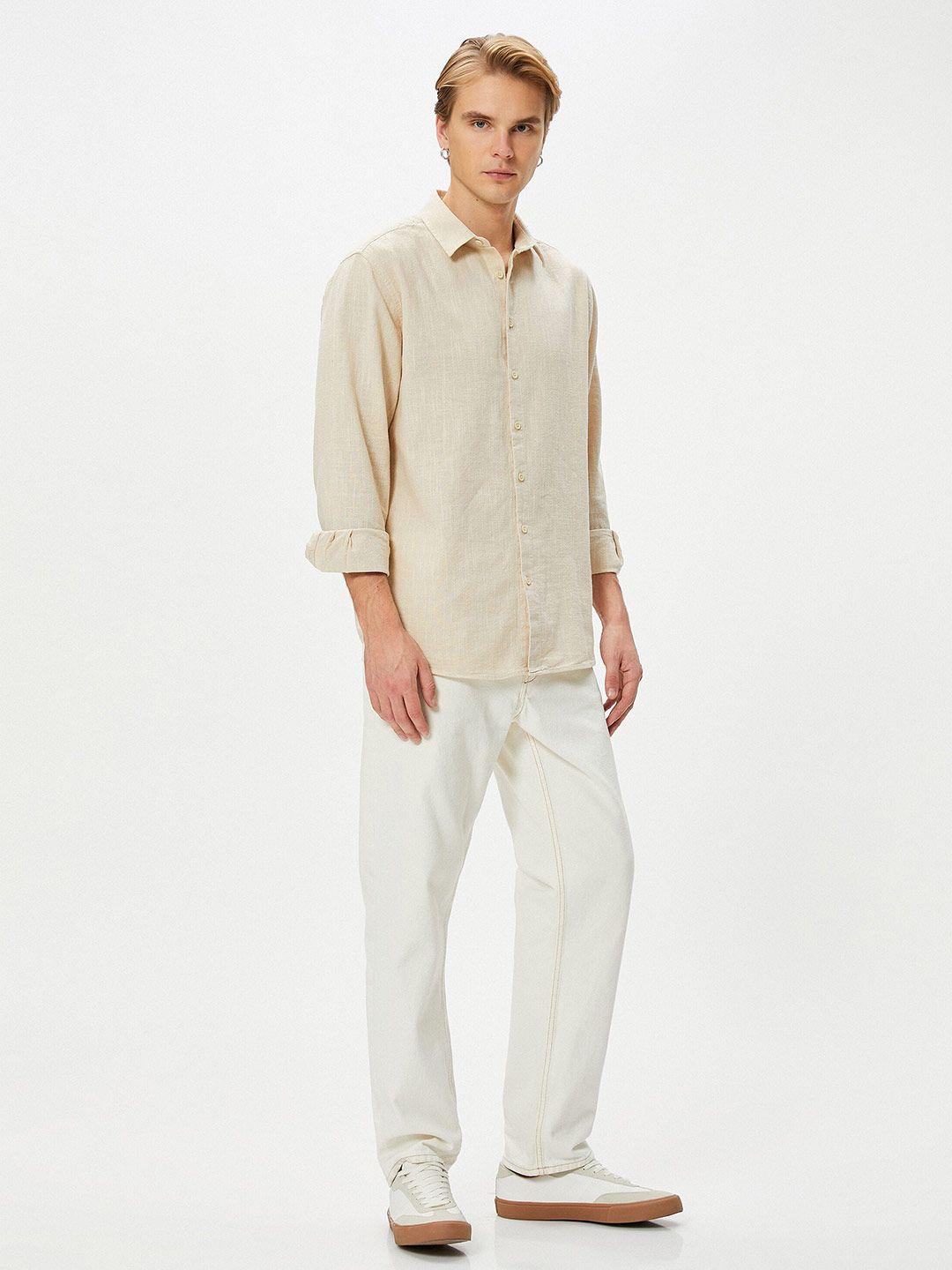 koton spread collar pure cotton casual shirt