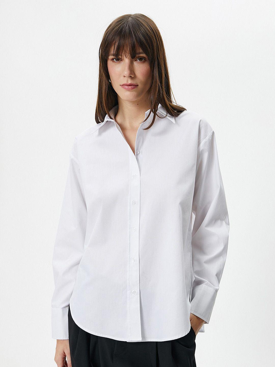 koton spread collar pure cotton casual shirt