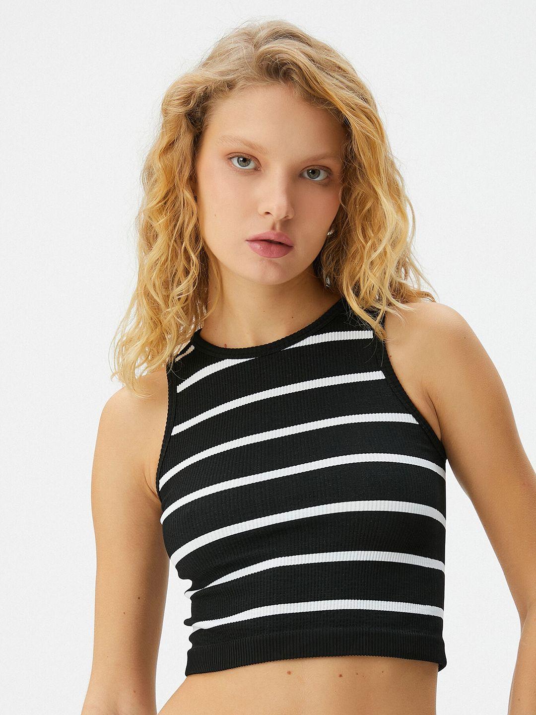 koton striped crop tank top