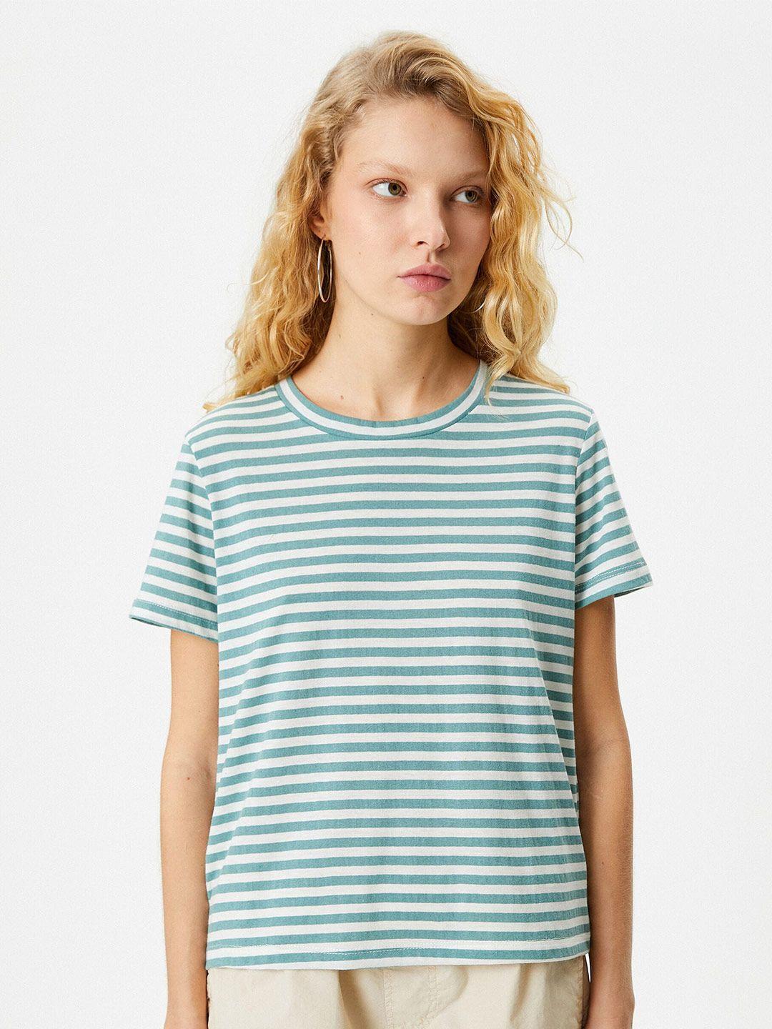 koton striped round neck t-shirt