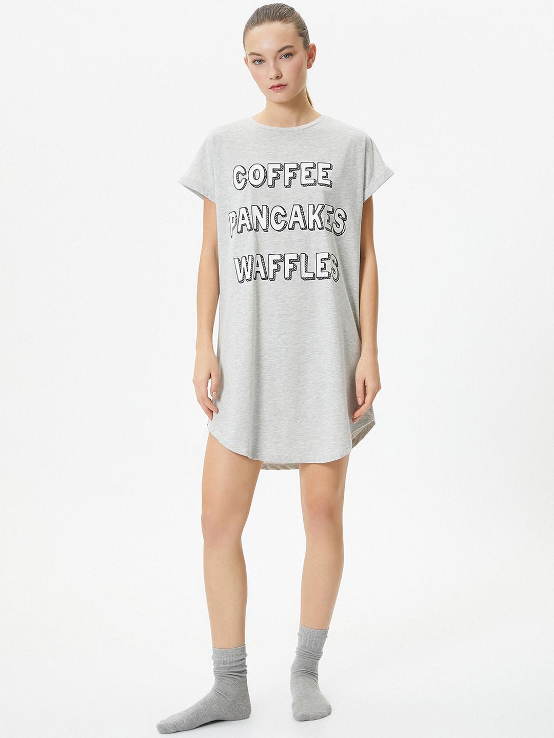 koton typography printed t-shirt nightdress