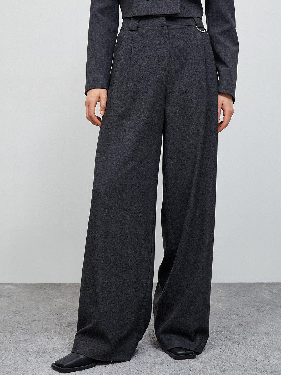 koton women mid-rise parallel trousers