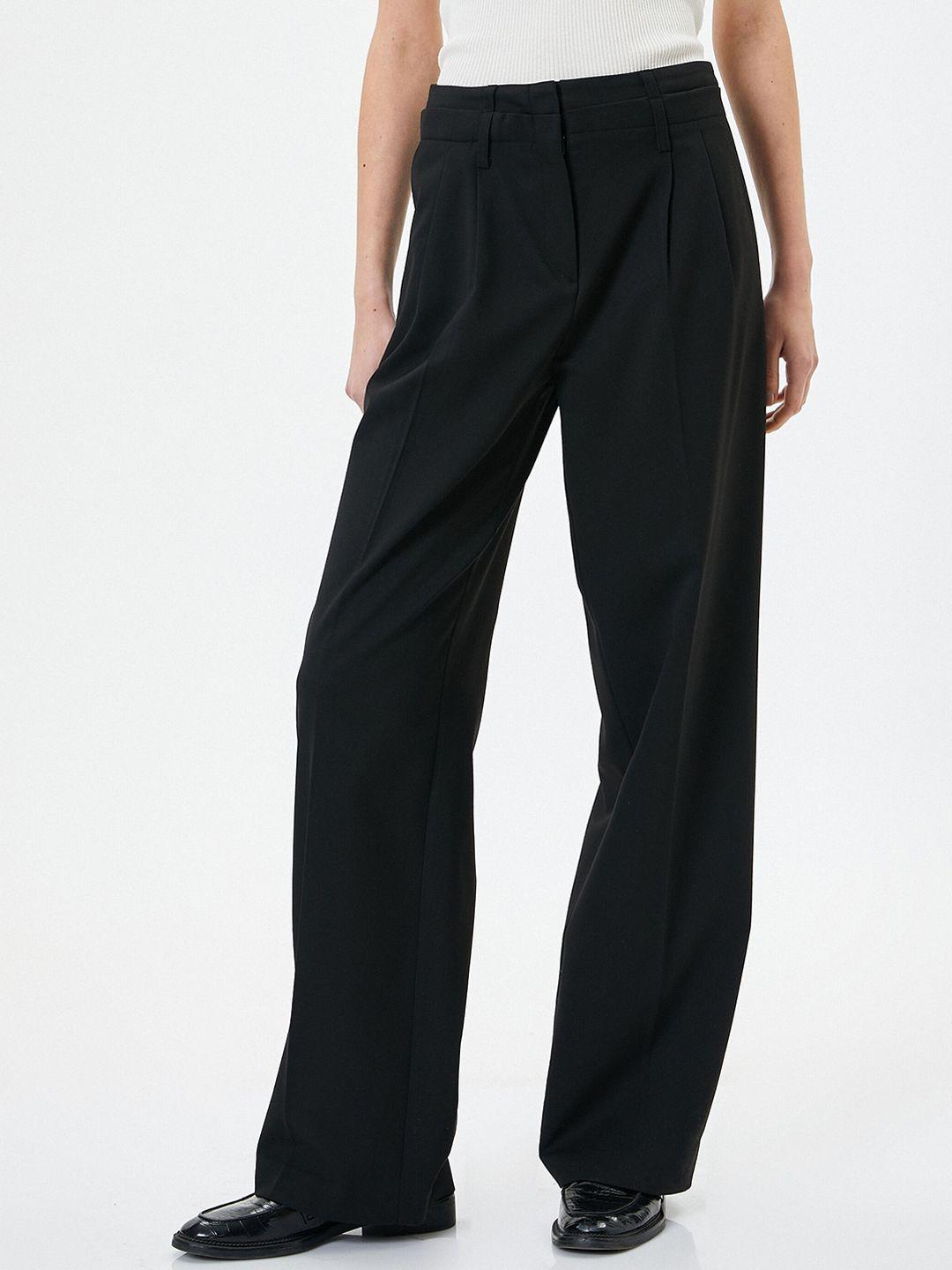 koton women mid rise parallel trousers