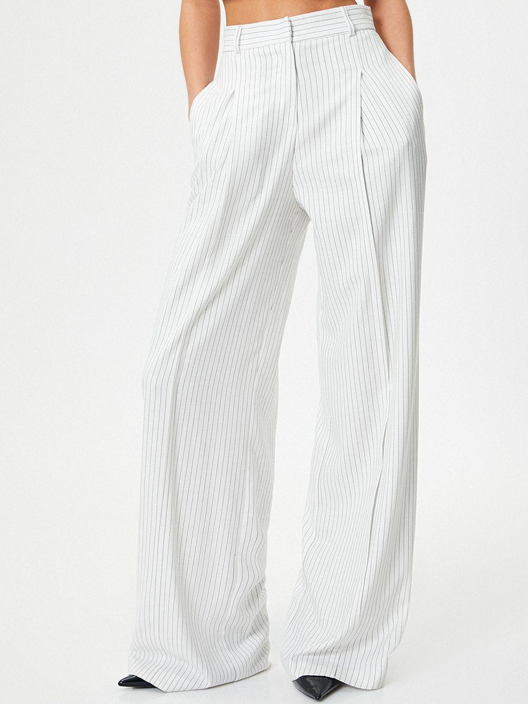 koton women mid-rise pleated trousers