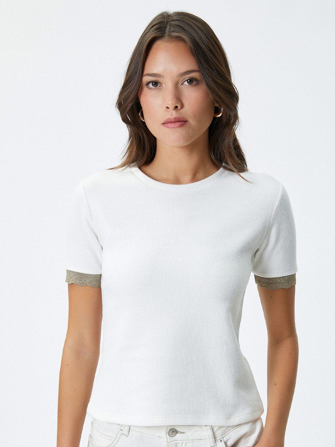 koton women off white t-shirt