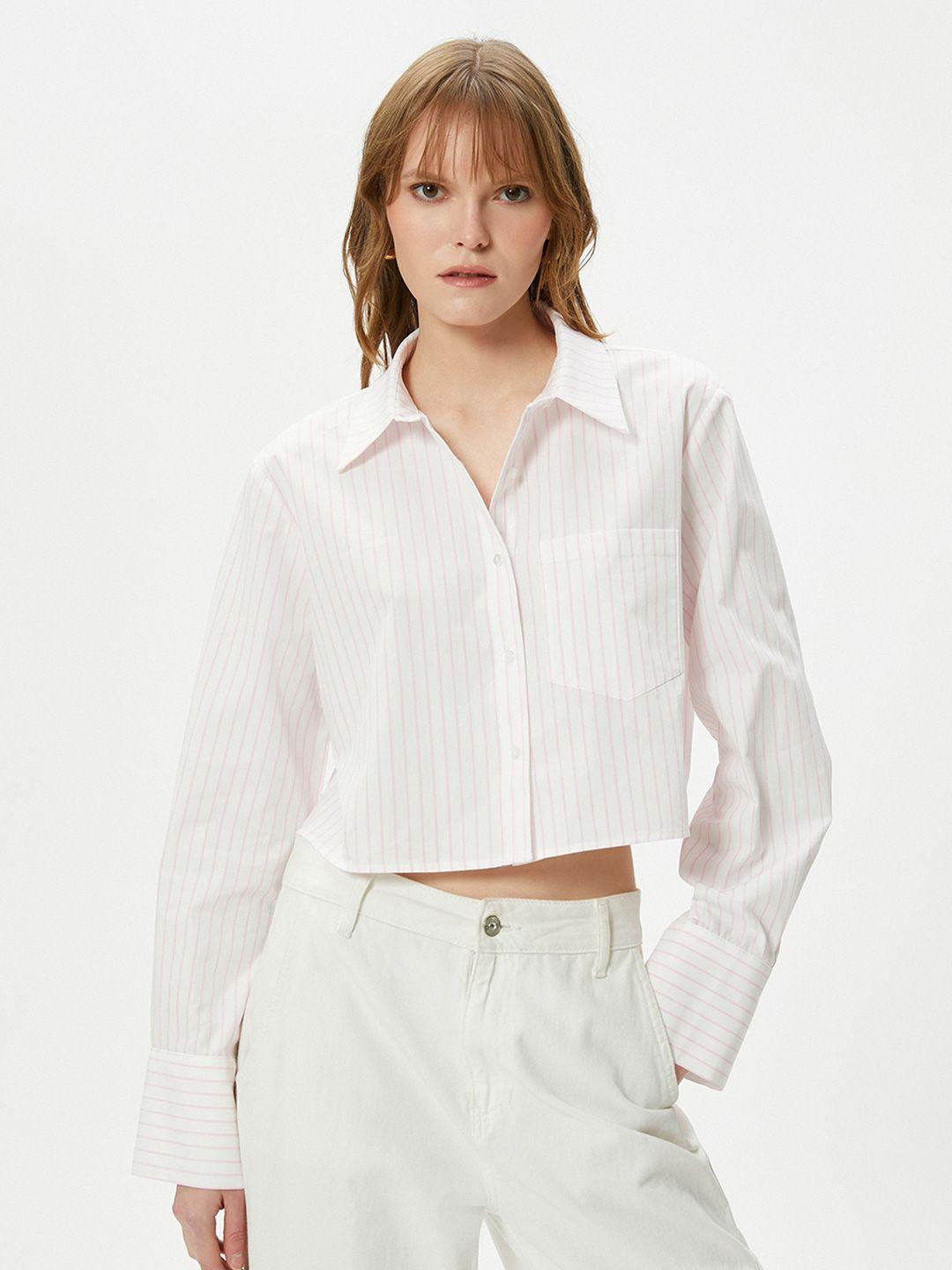 koton women opaque striped casual shirt