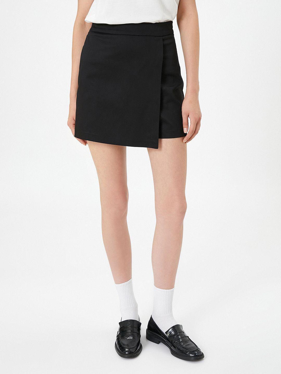 koton women straight cotton mini skorts