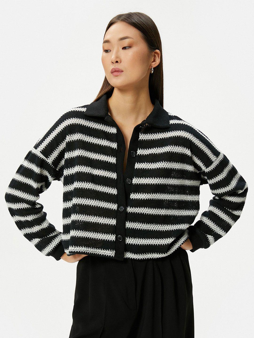 koton women striped cardigan