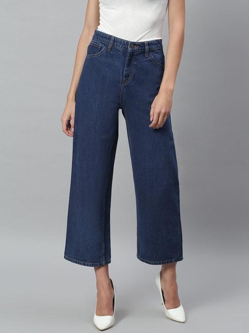 kotty blue flared fit high rise jeans