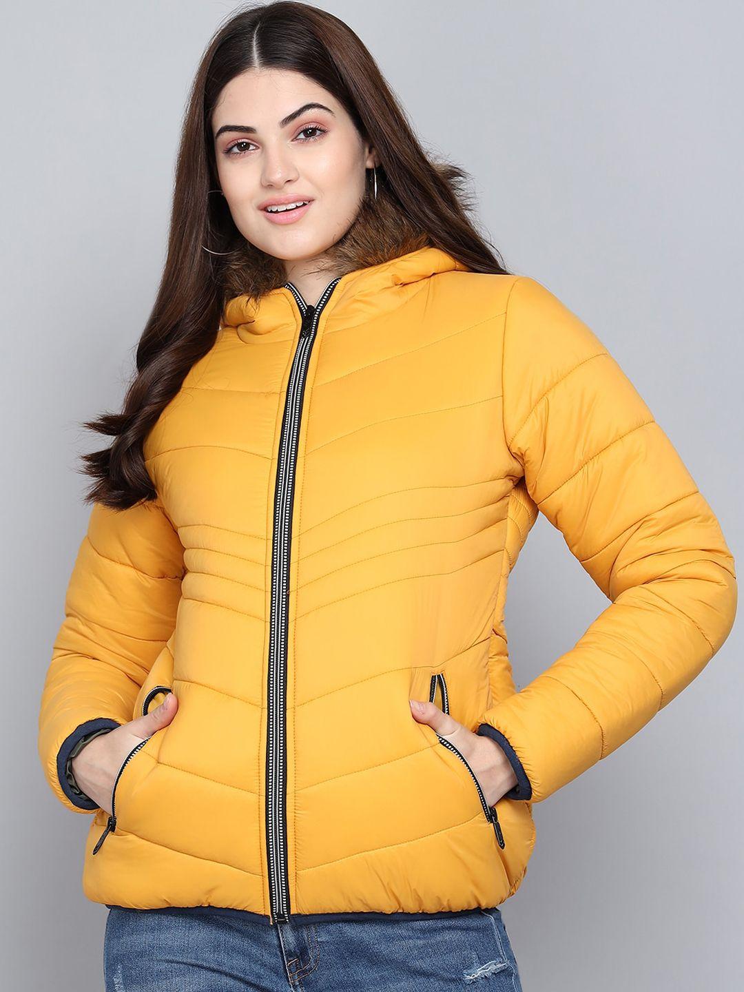 kotty women yellow outdoor puffer jacket