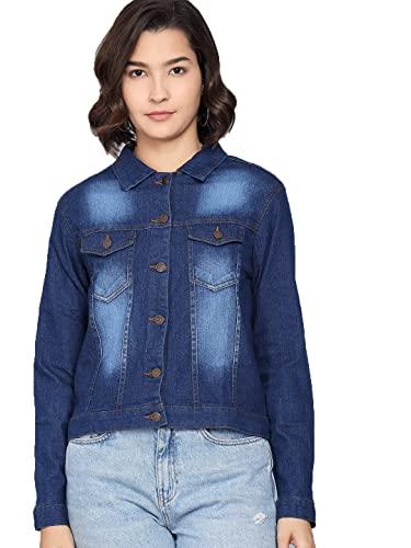 kotty blue full sleeve solid women jacket (blue,40)