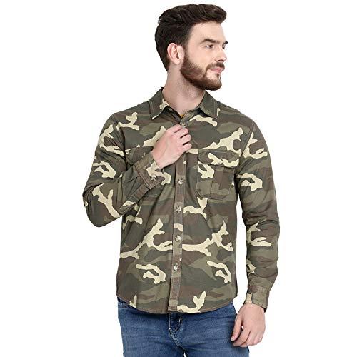 kotty camo print denim men jacket (multi-coloured,m)