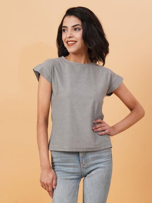 kotty grey textured t-shirt