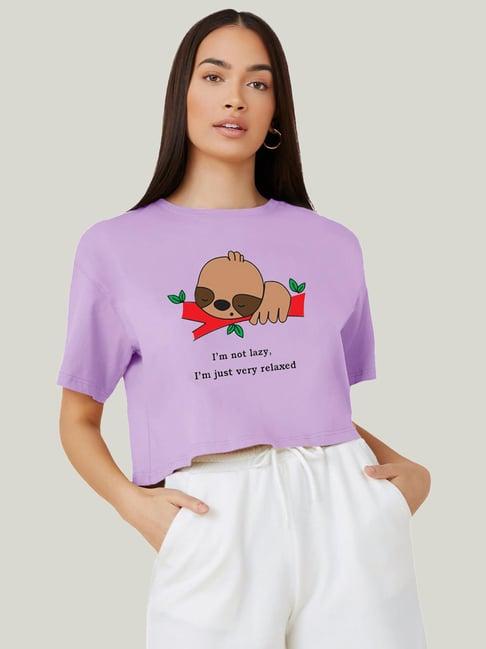 kotty lavender graphic print oversized t-shirt