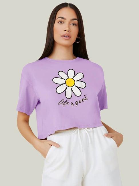 kotty lavender graphic print oversized t-shirt