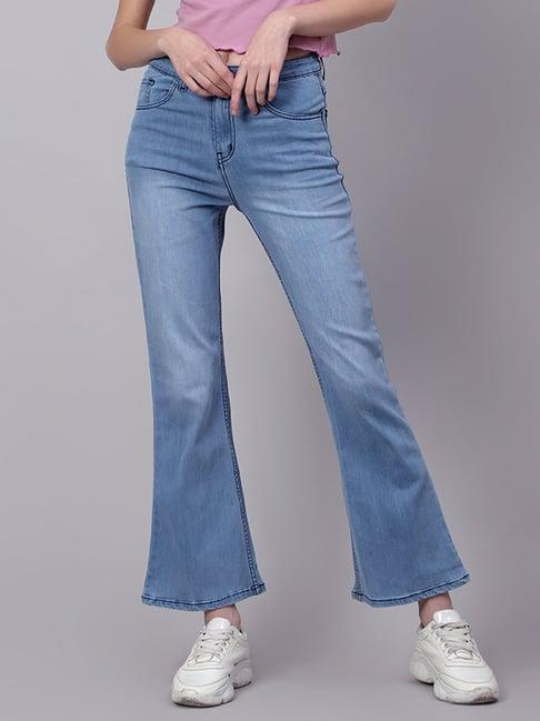 kotty light blue bootcut fit high rise jeans