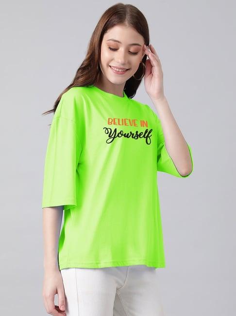 kotty light green graphic print oversized t-shirt