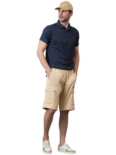 kotty men's cargo shorts with multiple pockets – ideal for hiking & adventure(beige,l)