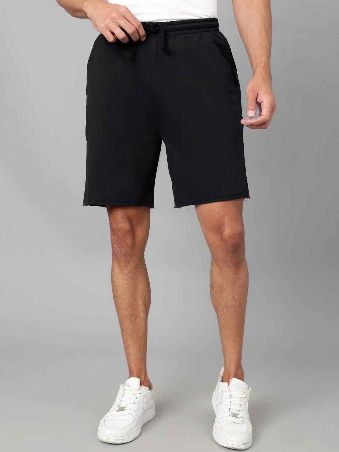 kotty men black low-rise running sports shorts