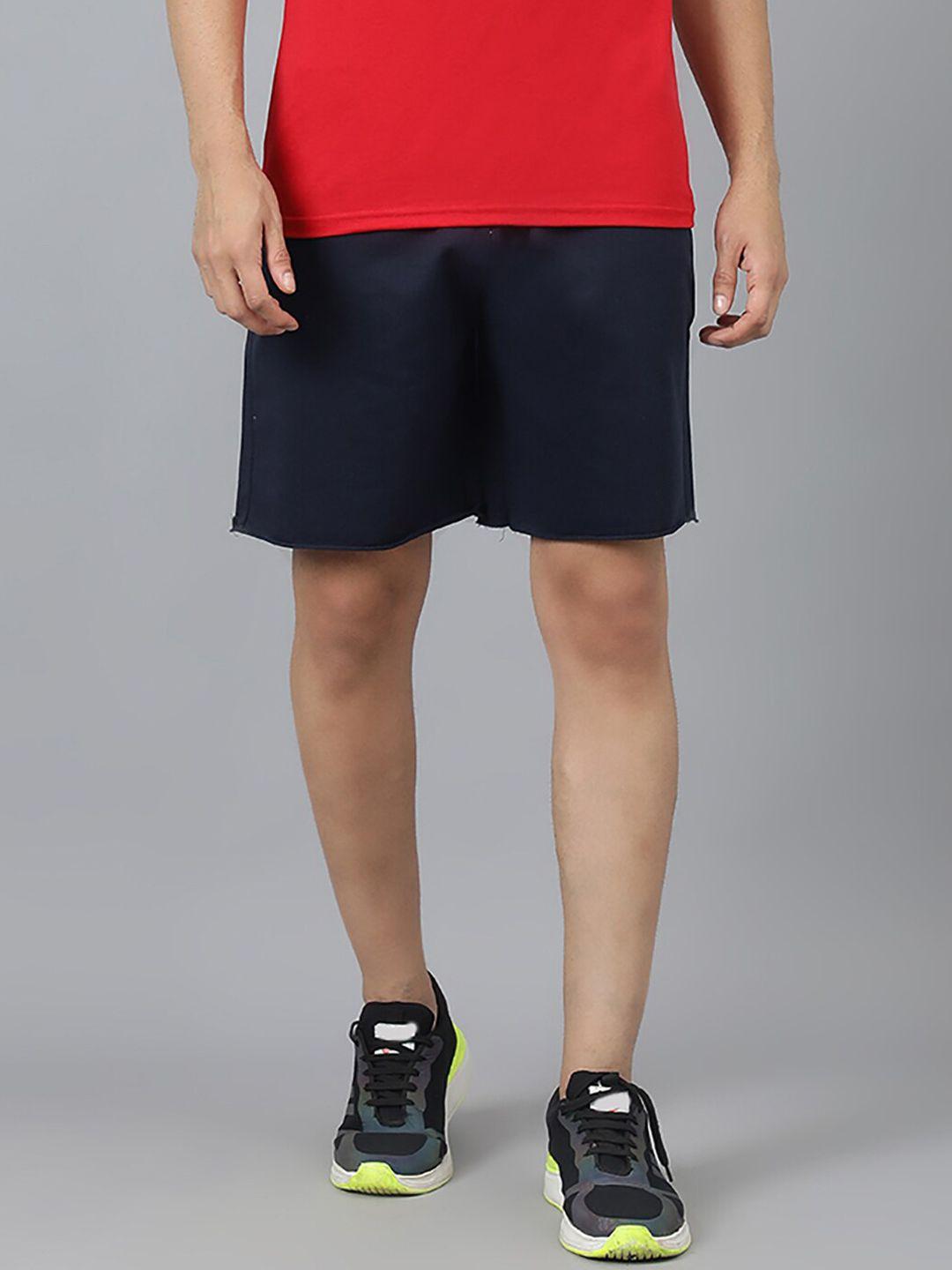 kotty men blend navy mid-rise regular shorts