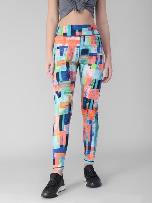 kotty multicolored printed mid rise tights