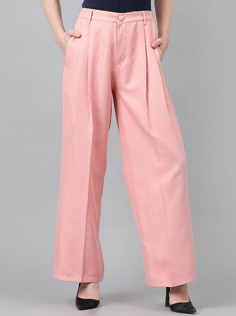 kotty peach regular fit high rise pants