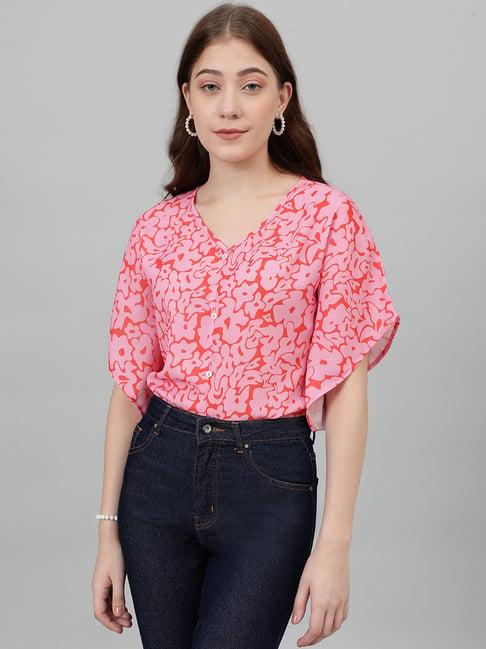 kotty pink & red printed top