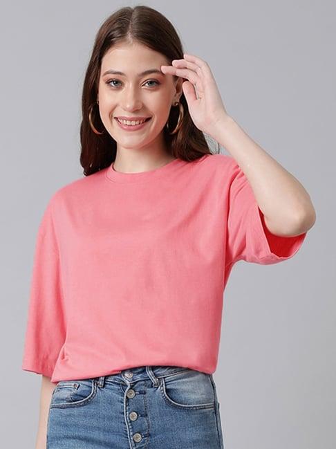 kotty pink relaxed fit oversized t-shirt