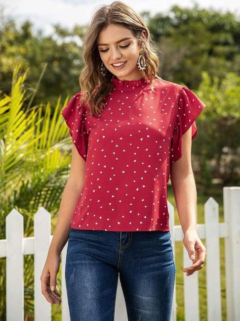 kotty red printed top