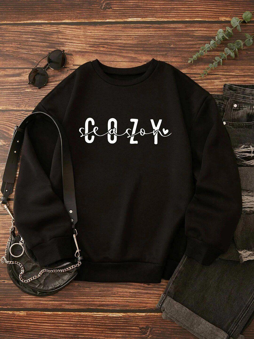 kotty typography printed fleece sweatshirt