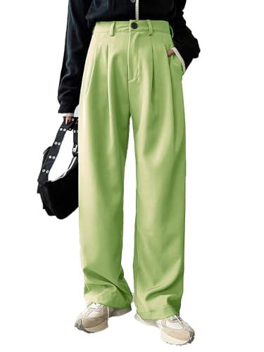 kotty women's regular fit green viscose rayon trousers