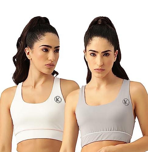 kotty women's sportwear non padded solid bra (pack of 2)