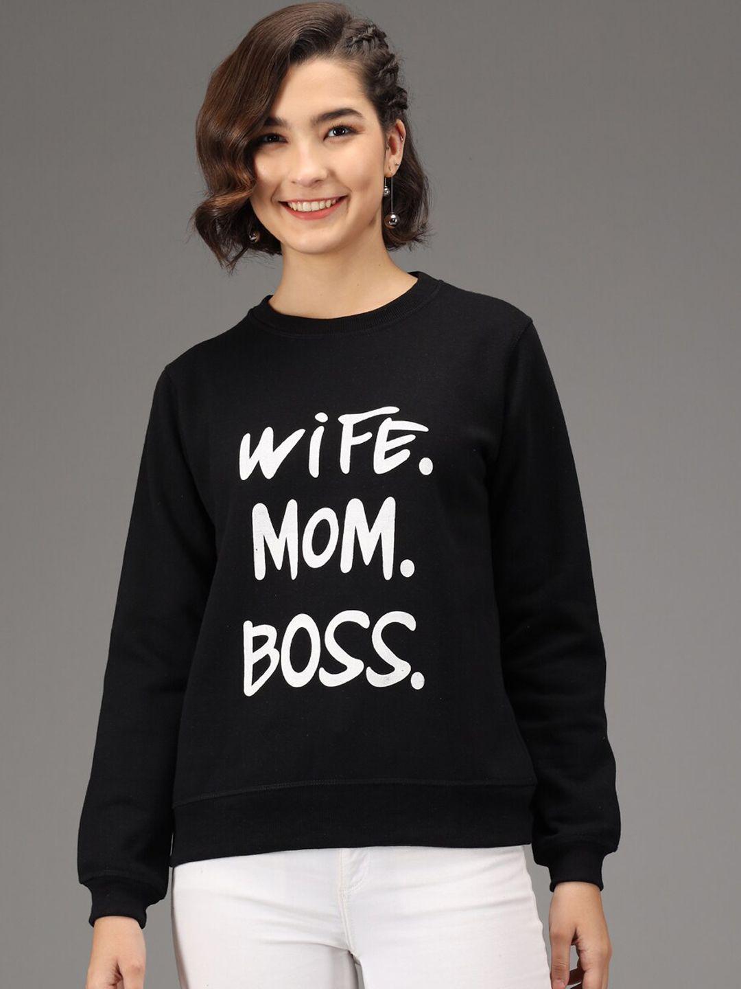 kotty women black printed sweatshirt