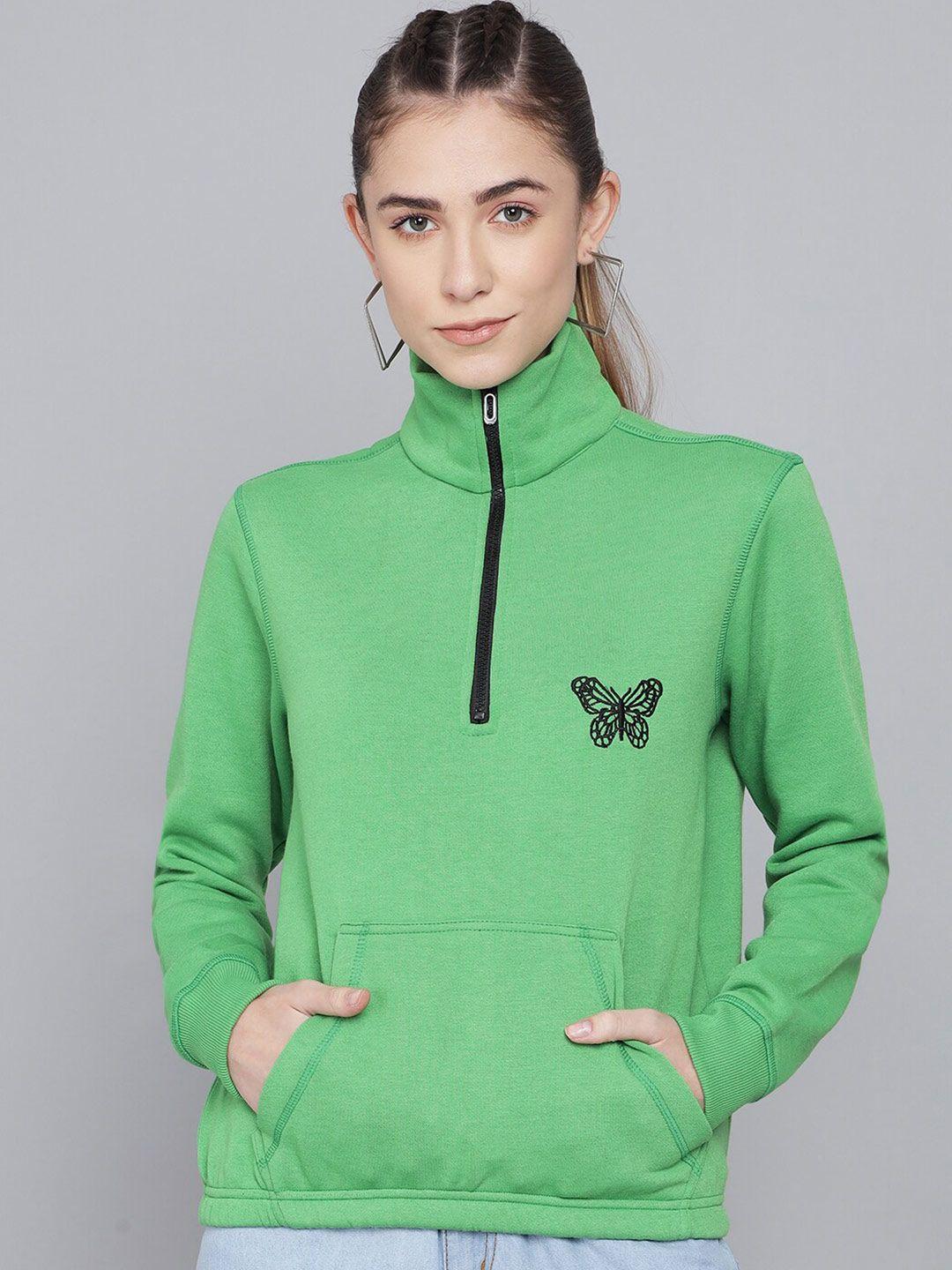 kotty women green neck sweatshirt