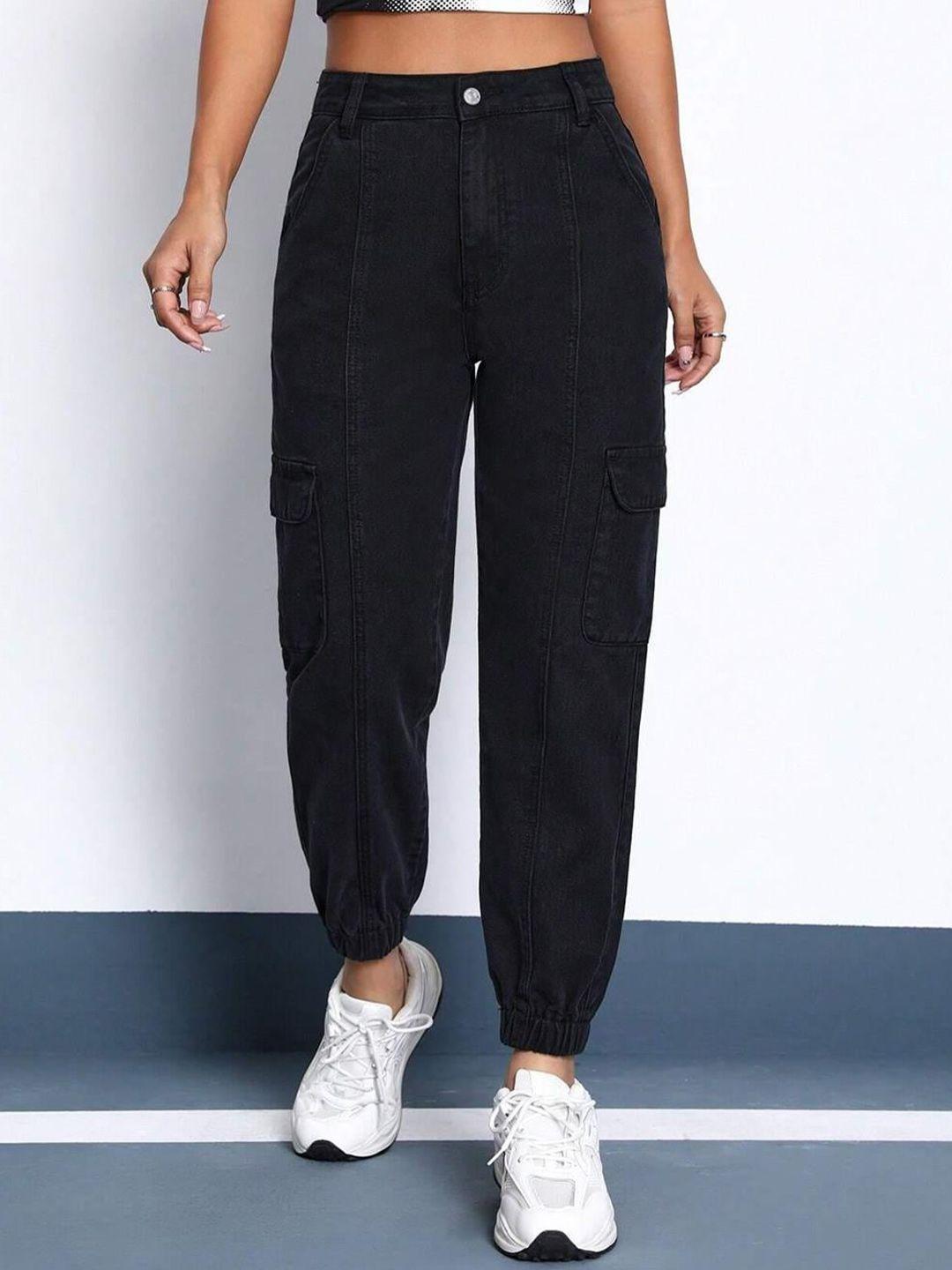 kotty women high-rise stretchable cotton joggers