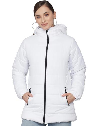 kotty women nylon full sleeve solid puffer jacket