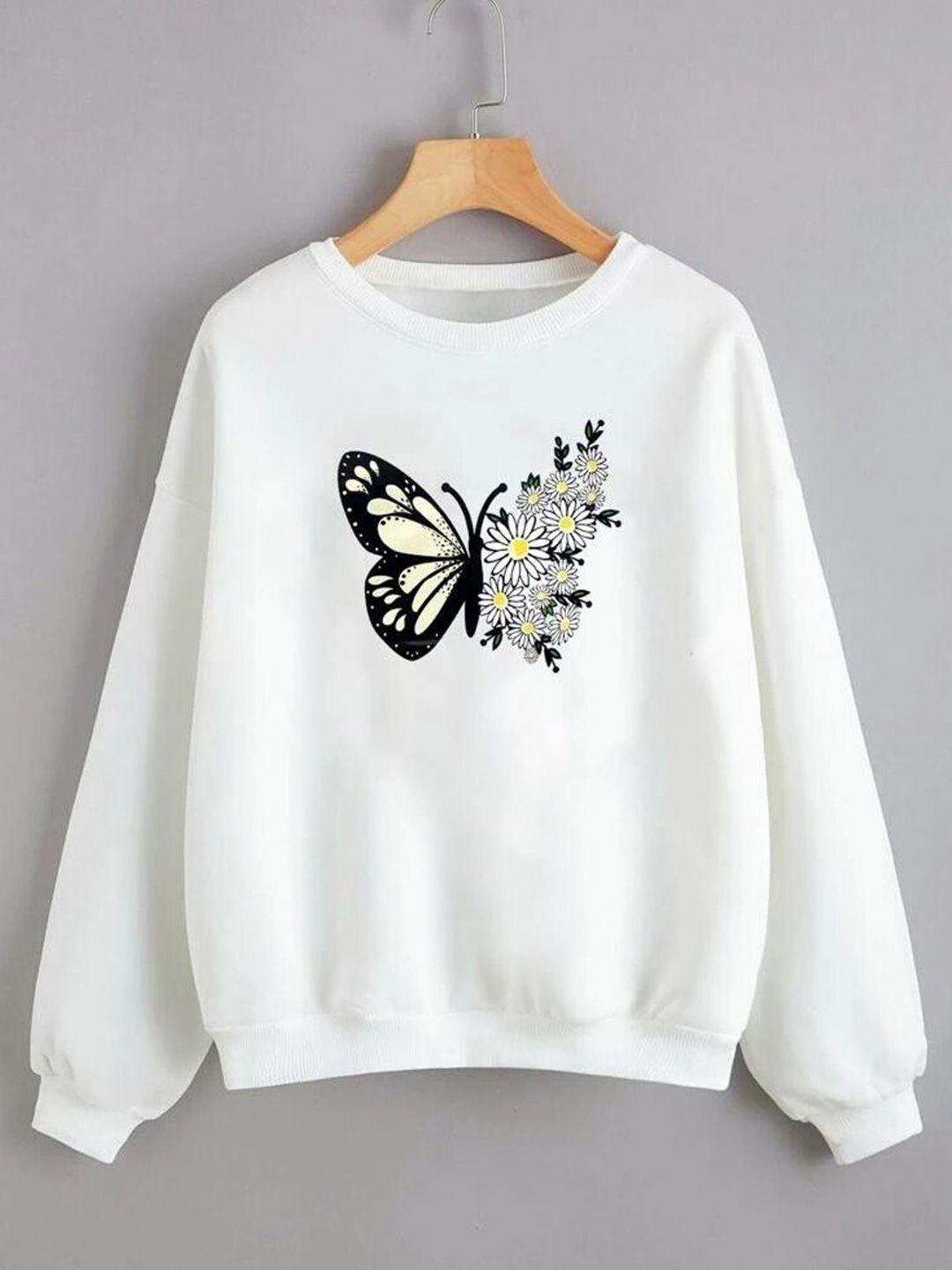 kotty women white printed sweatshirt