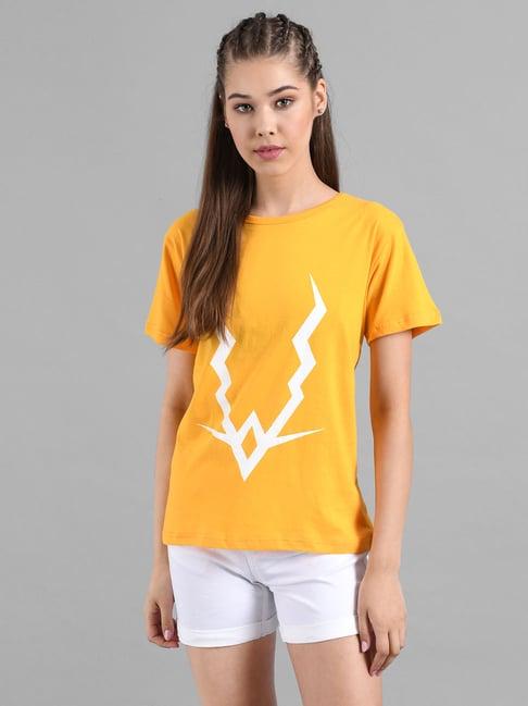 kotty yellow graphic print t-shirt